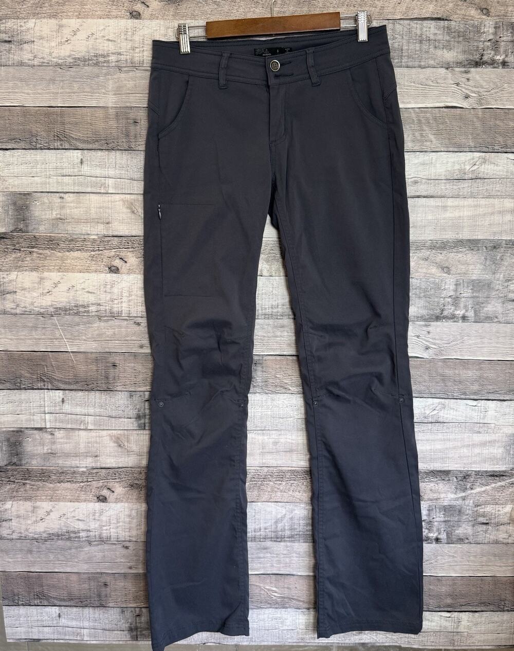 PrAna Pants Women's 6 Tall Gray Cargo Convertible Stretch Hiking Outdoor